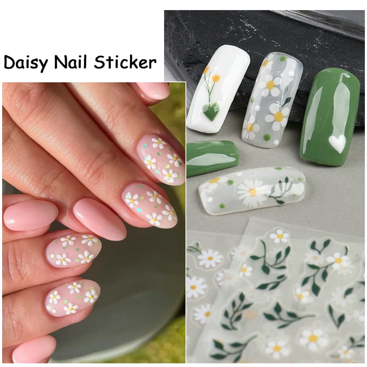 Amazon.com: Daisy Nail Art Sticker 5D Exquisite Nail Art Supplies